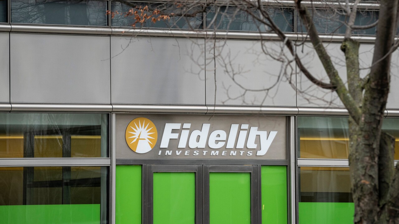 Fidelity Investments building exterior in winter