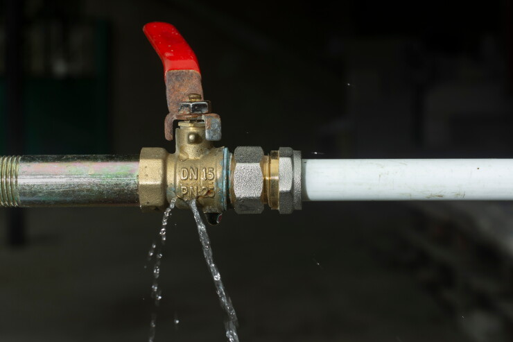 water pipe leak