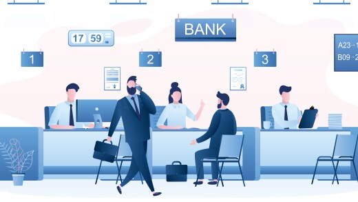 Bank worker illustration