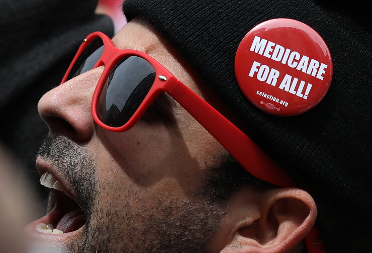 Progressive Democrats of America Hold A 'Medicare For All' Rally Outside PhRMA Headquarters