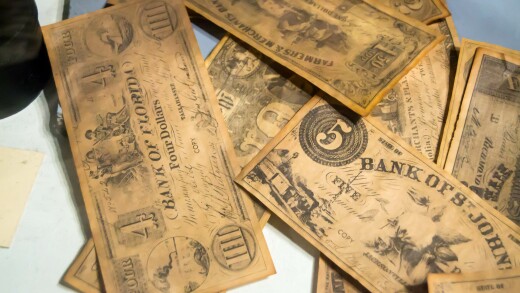 Old vintage money from 1800s