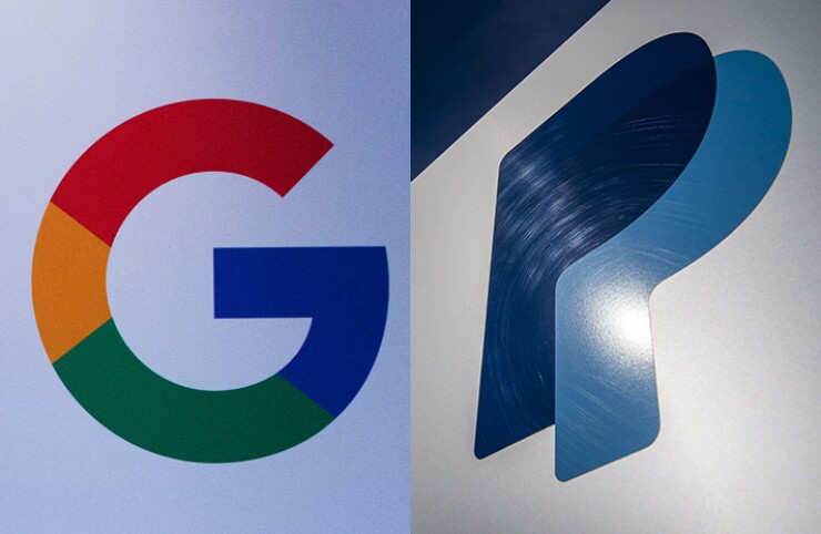 Logos for Google and PayPal