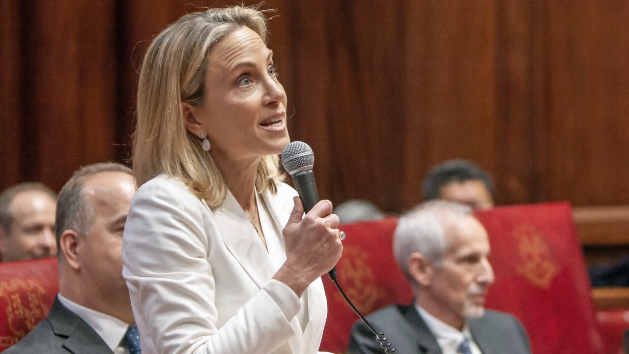 Connecticut State Sen. Alex Bergstein, D-Greenwich, on Jan. 9, 2019, the day she was sworn in.