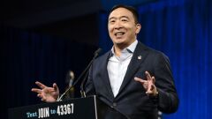 Andrew Yang, founder of Venture for America and 2020 Democratic presidential candidate, speaks during the Democratic National Committee (DNC) Summer Meeting in San Francisco, California, U.S., on Friday, Aug. 23, 2019. More than a dozen presidential candidates are descending on San Francisco this week to try and wow DNC members at their annual summer meeting. Photographer: Michael Short/Bloomberg