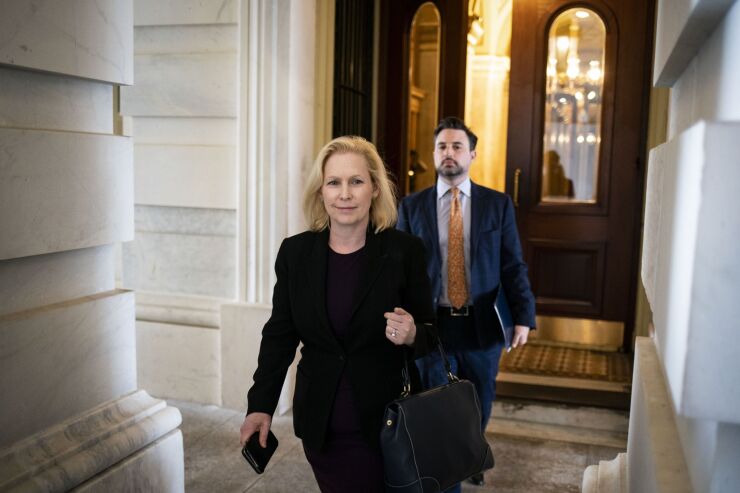 "Let’s put a bank in every post office," tweeted Sen. Kirsten Gillibrand, D-N.Y.