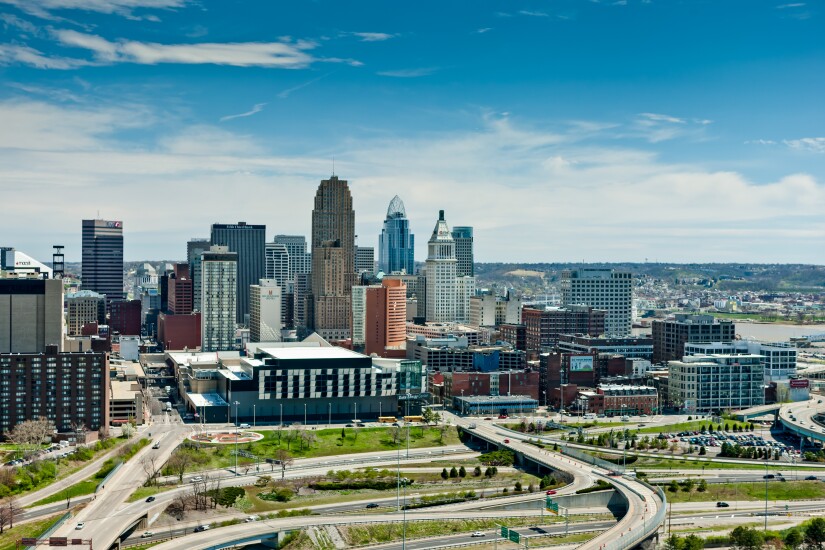 Cincinnati with sign