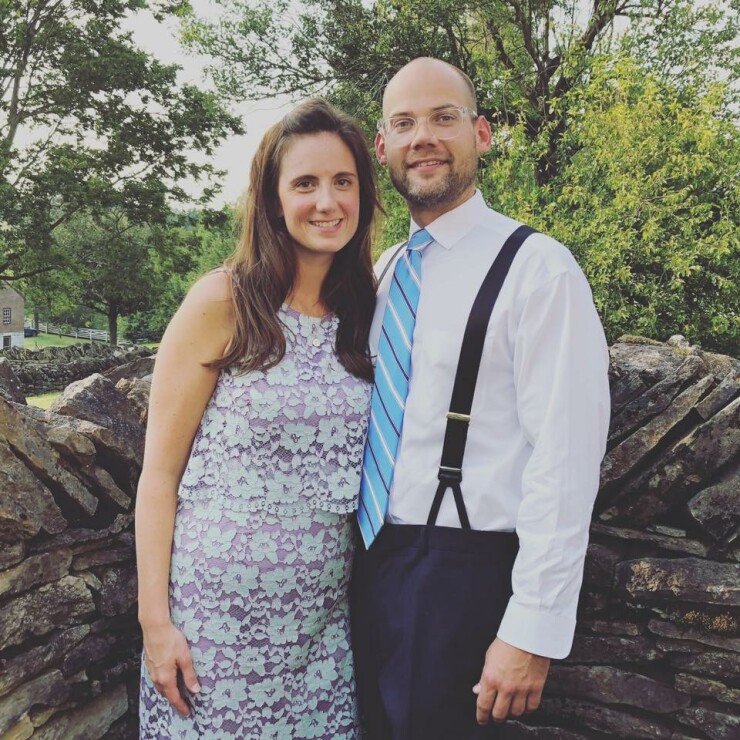 Whitney Austin, an employee of Fifth Third injured in the shooting there in September 2018, and her husband, Waller Austin.