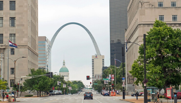 The Gateway Arch in St. Louis, Missouri, on Saturday, July 31, 2021.