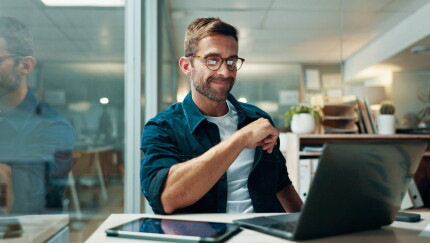 Man working on laptop