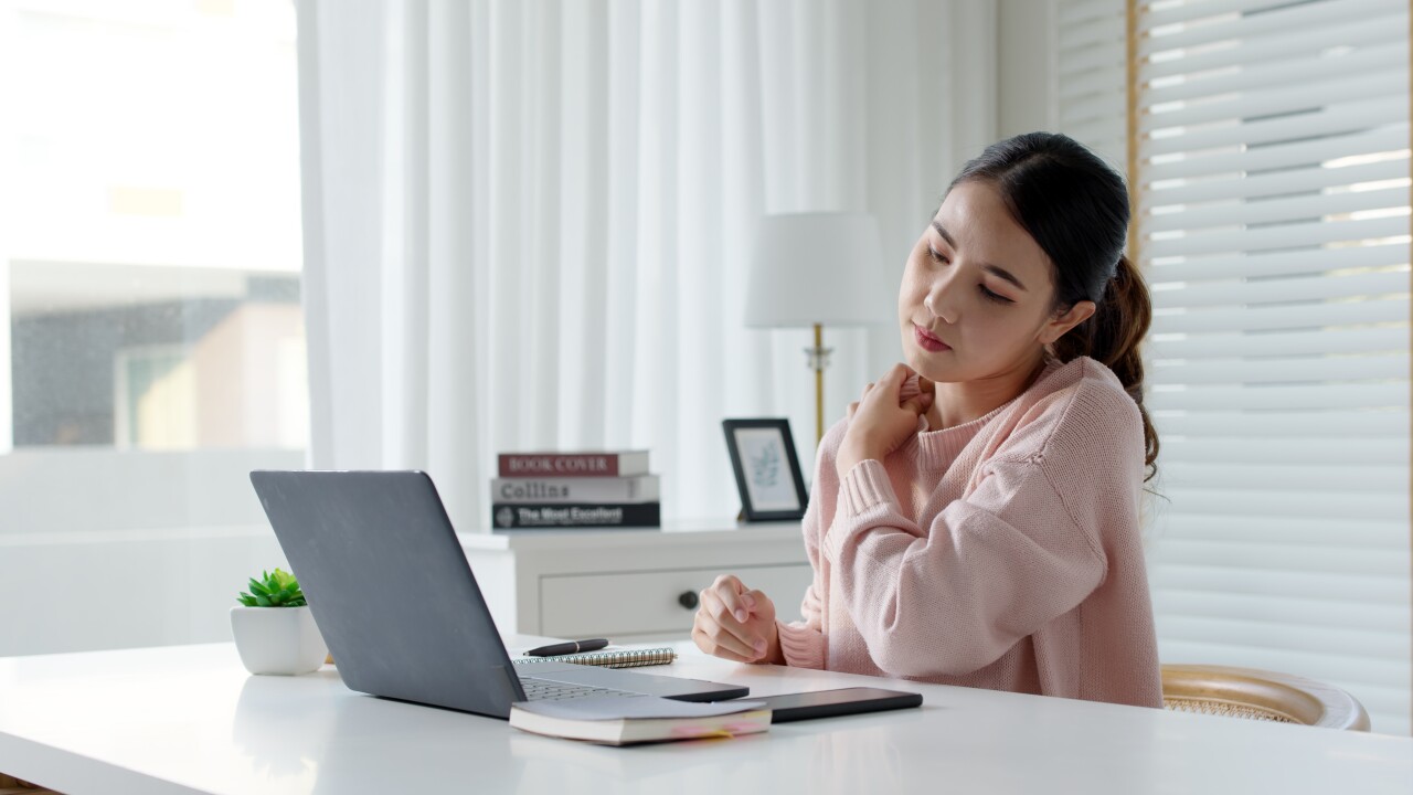 Employee feeling anxious at work.