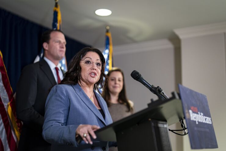 U.S. Representative Lori Chavez-DeRemer at a Capitol Hill press conference.
