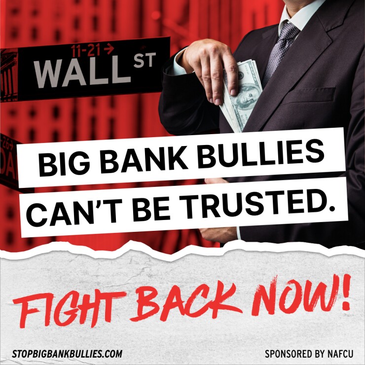 NAFCU "big bank bullies" ad campaign
