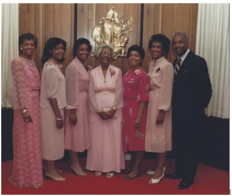 Mrs. Florence Waller (center) and her six children