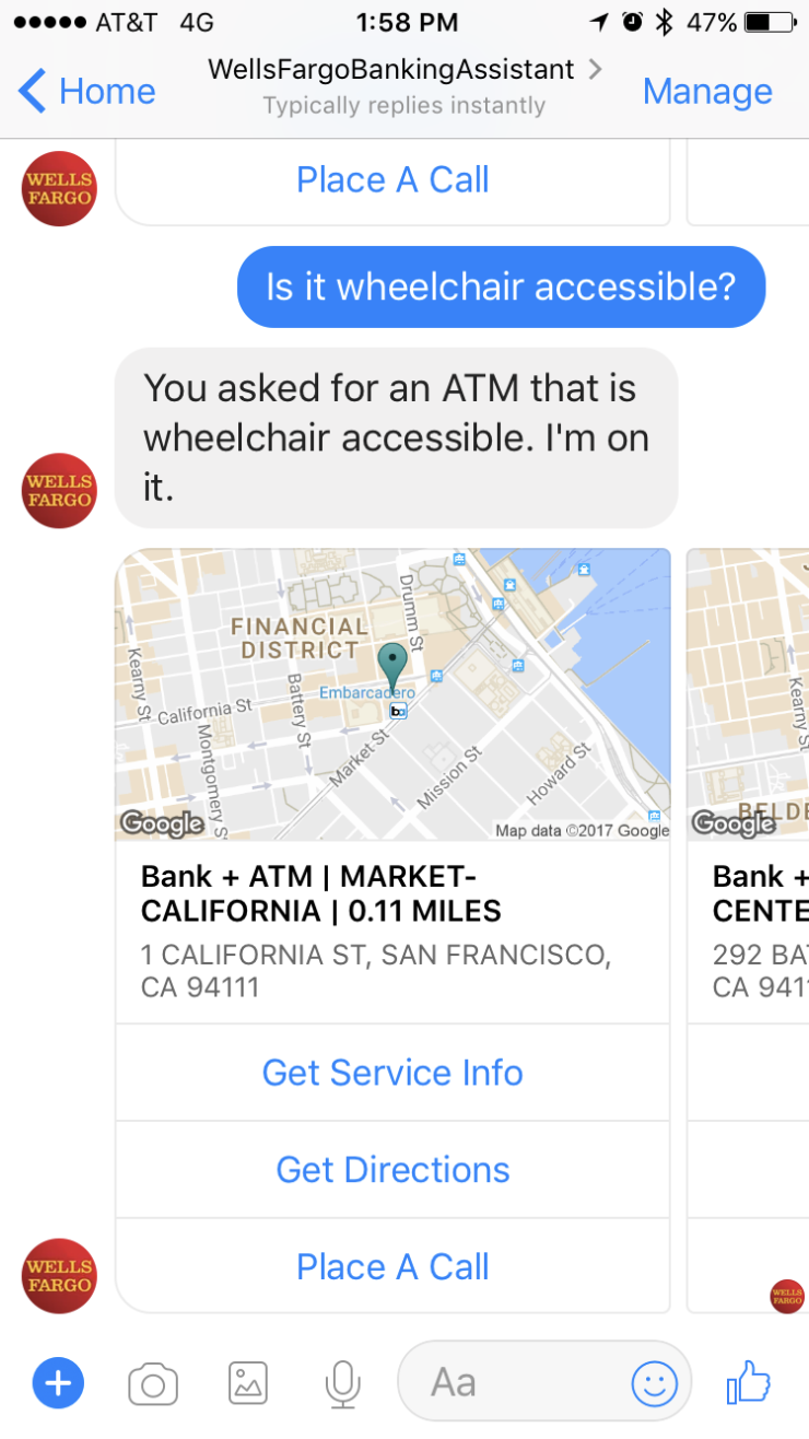 Wells Fargo's chatbot