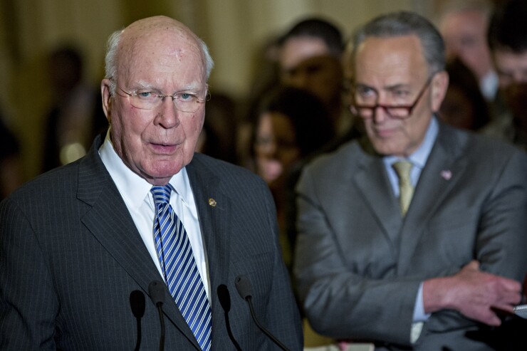 Leahy, Sen. Patrick Leahy, D-Vt. with Sen. Chuck Schumer, D-N.Y.