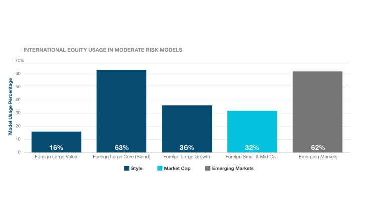 International Equity Usage in Moderate Risk Modeks