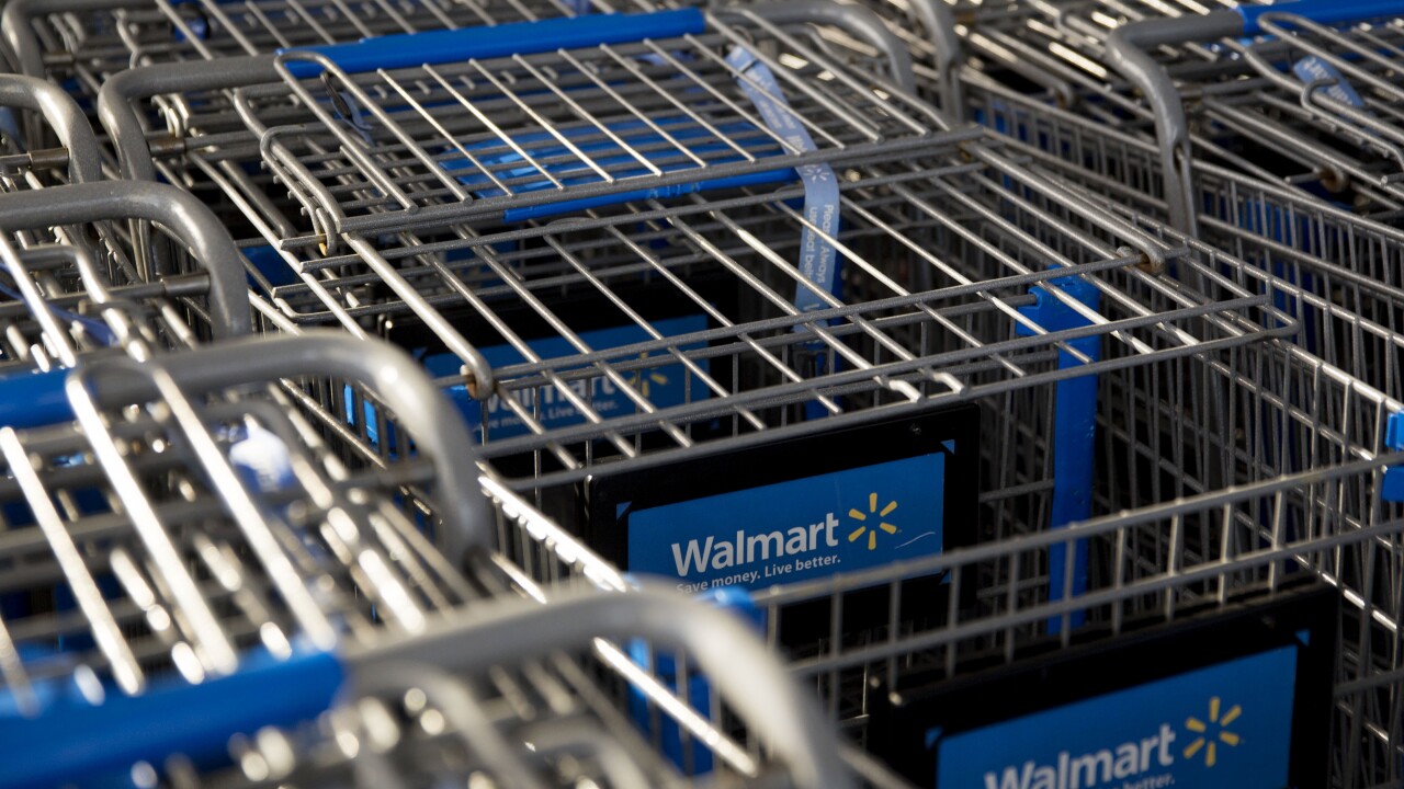 Walmart shopping carts.