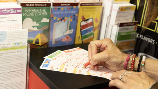 Woman filling in lottery form