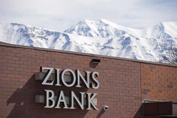 Zion Bank branch in mountains