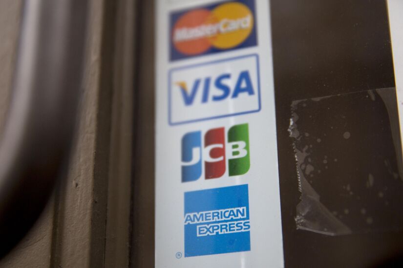 Mastercard Visa JCB Amex sticker