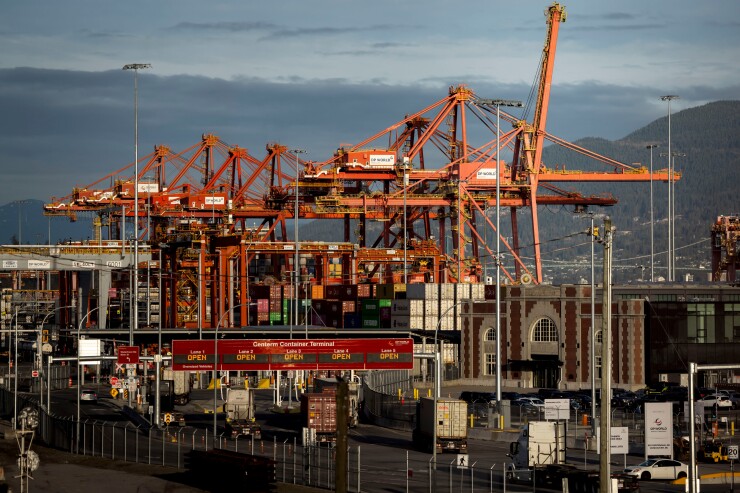 Shipyard during an overcast day.