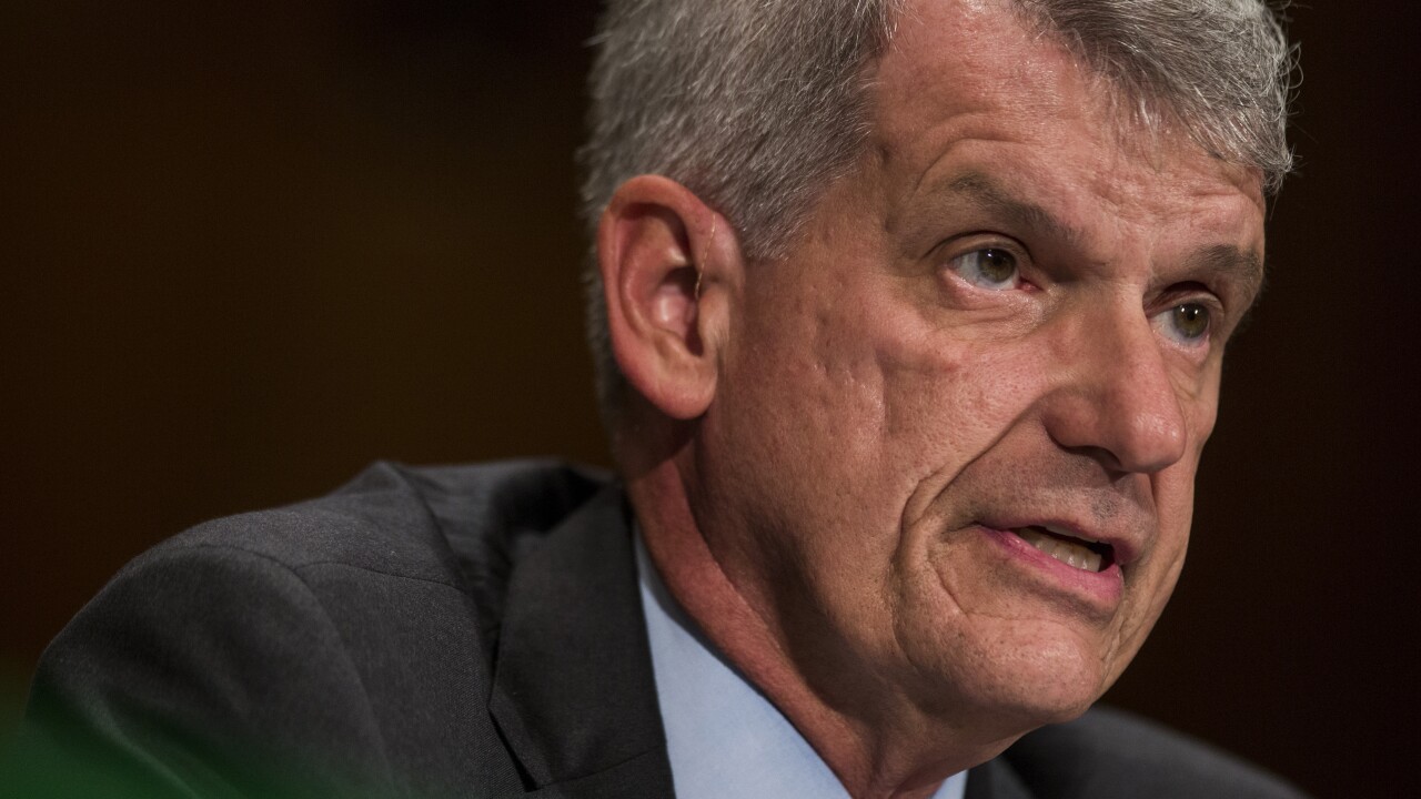 Tim Sloan, chief executive officer and president of Wells Fargo, speaks during a Senate Banking, Housing and Urban Affairs Committee hearing in Washington.