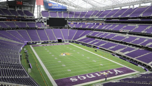 US Bank NFL Stadium is home field of the Minnesota Vikings of the NFL. The venue was built in 2016. Minneapolis, Minnesota, USA – October 2