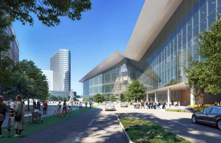 Rendering of new convention center in Dallas