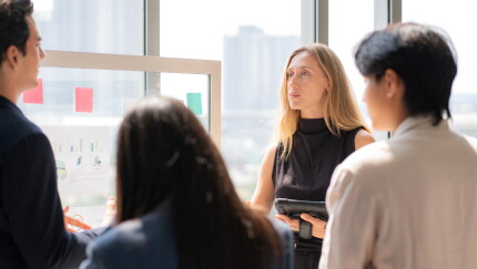 Group of employees talking