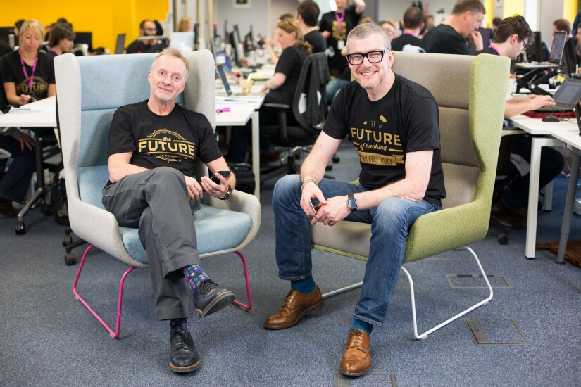 Mark Mullen and Anthony Thomson, cofounders of Atom Bank