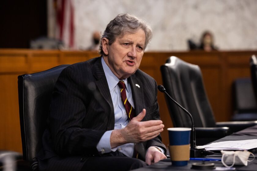 “Banking isn’t a red-versus-blue battleground. Law-abiding Americans should have access to financial services regardless of political position,” said Sen. John Kennedy, R-La.