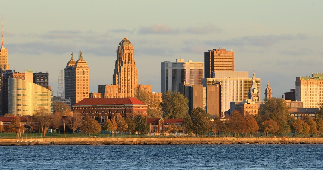The Buffalo, New York skyline across Niagara River