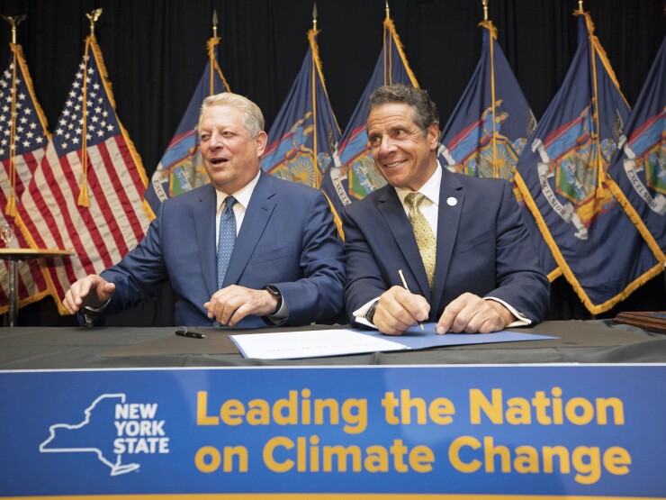 New York Gov. Andrew Cuomo was joined by former U.S. Vice President Al Gore on July 18 to announce the nation's largest offshore wind agreement.