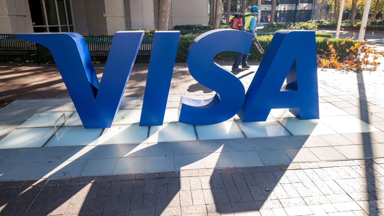 Visa sign at headquarters