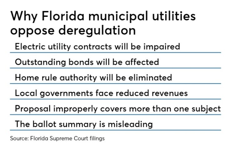 Florida's constitutional amendment to deregulate the electricity market proposed for 2020 ballot.