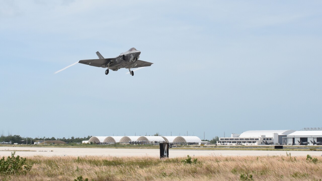 U.S. military aircraft taking off from Naval Air Station-Key West, Florida.