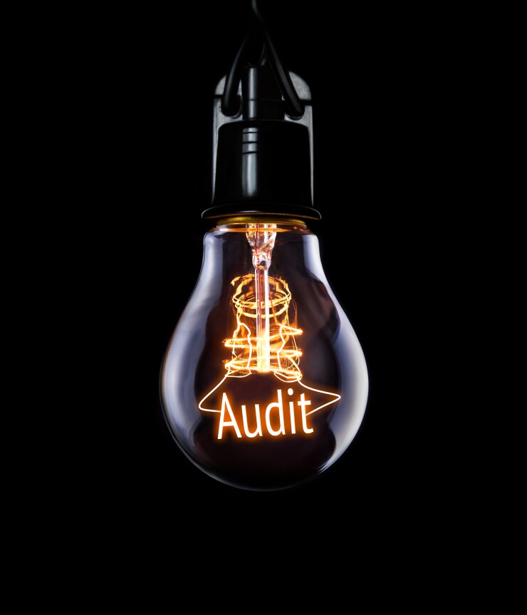 Audit light bulb concept