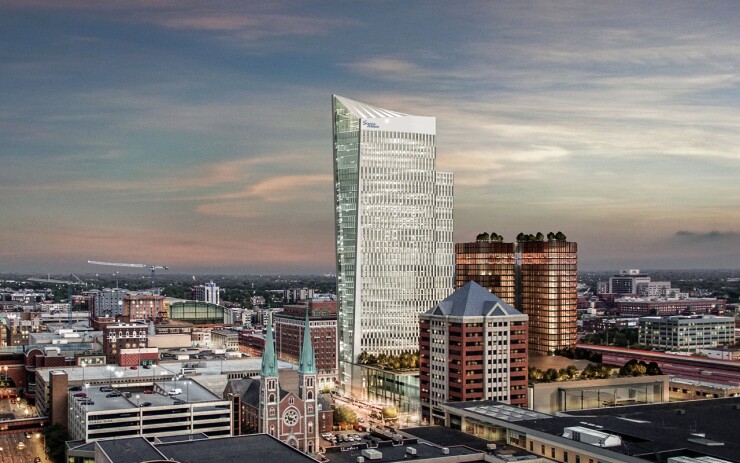 Rendering of planned Hilton Signia hotel in Indianapolis