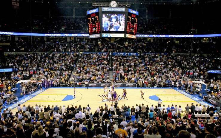 An Oklahoma City Thunder basketball game in 2009.