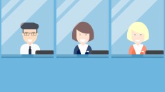 Bank teller illustration