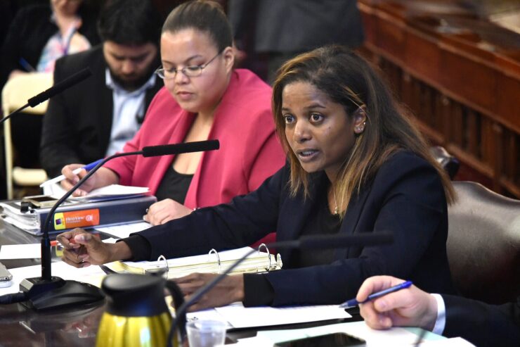 New York City Budget Director Melanie Hartzog at a City Council executive budget hearing on May 24, 2018.