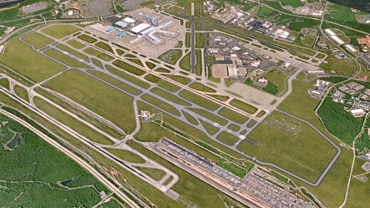 Rendering of proposed fourth runway at Charlotte Douglas International Airport