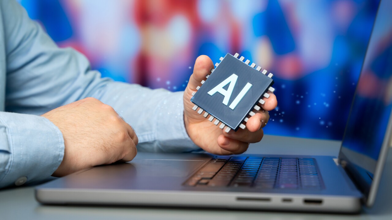 AI in hand - chip concept