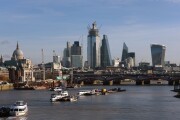 The skyline of the City of London