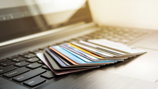 Credit cards and keyboard