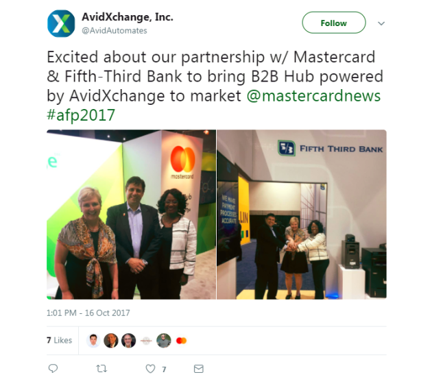 AvidXchange CEO Michael Prager tweets about partnership with Fifth Third Bank