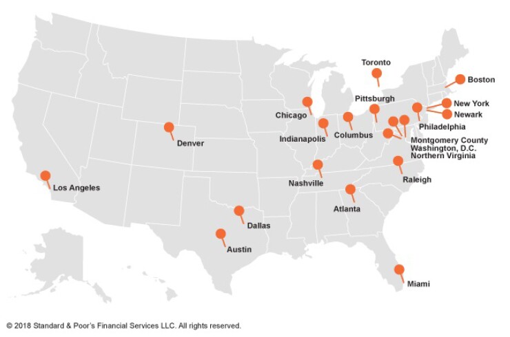 Finalists for Amazon.com's HQ2 second headquarters