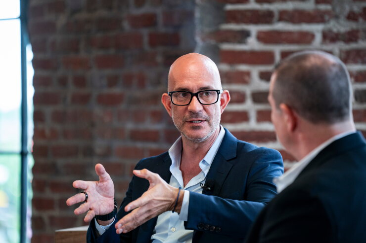 A picture of Carlos Domingo, chief executive officer of Securitize, at the DC Blockchain Summit in 2024.
