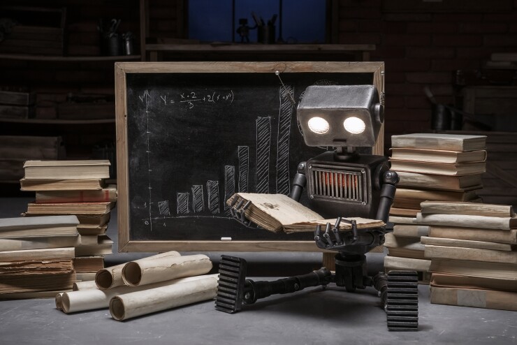 Robot reading books - claymation style