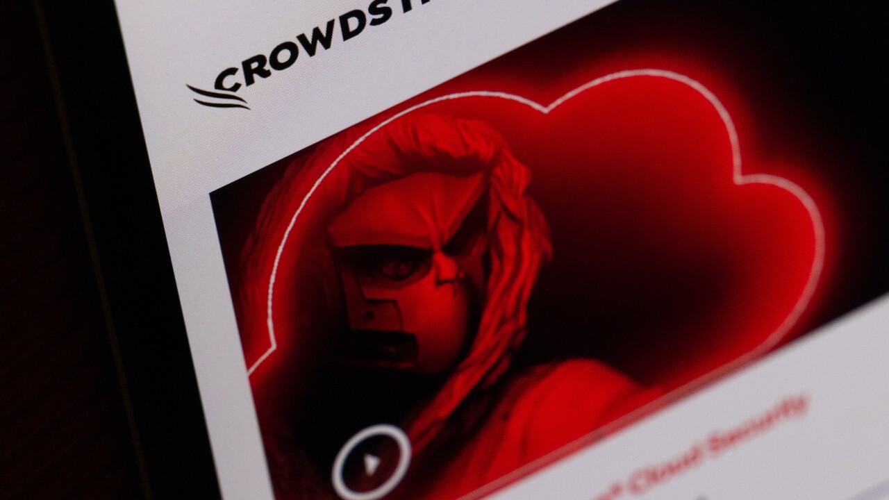 CrowdStrike logo on desktop